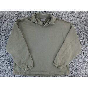 CERNUCCI Women's Olive Green Quarter Zip‎ Sweatshirt Pullover Casual Top Sz M